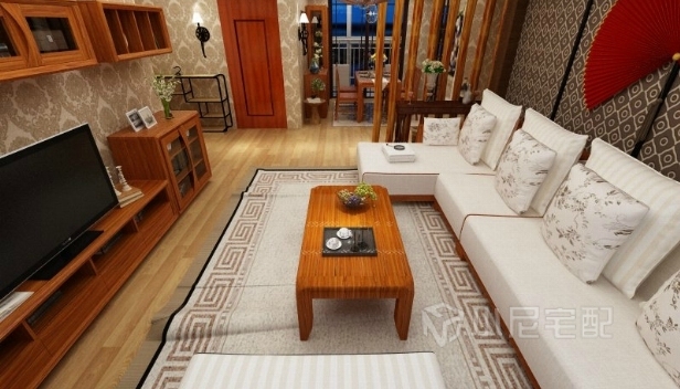 91㎡/兩室兩廳一衛(wèi)/中式