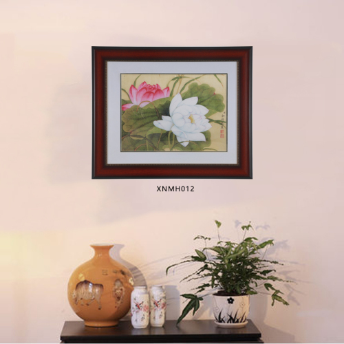 小尼宅配推拉式電表箱裝飾畫 特價有框壁畫帶有機(jī)玻璃古典花鳥畫